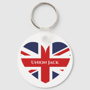 Heart Shaped Union Jack Keychain