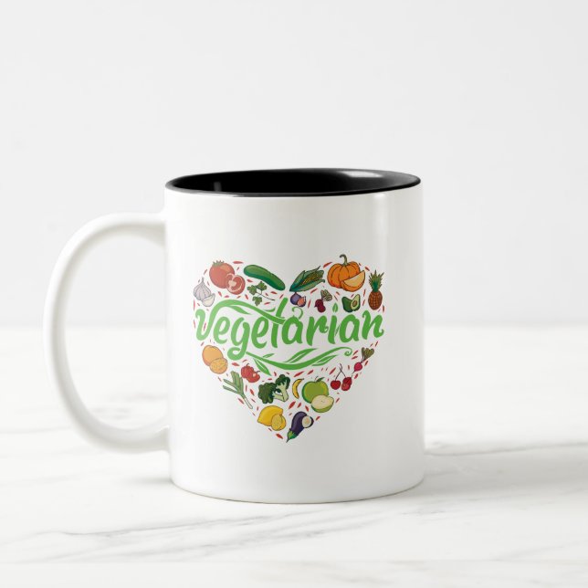 Heart Shaped Vegetarian Mug (Left)