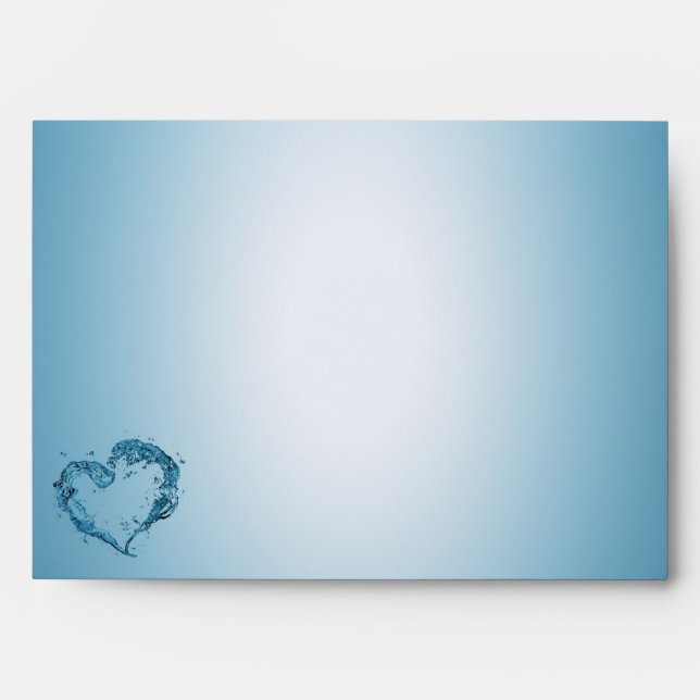 Heart-Shaped Water Splashes Envelope (Front)