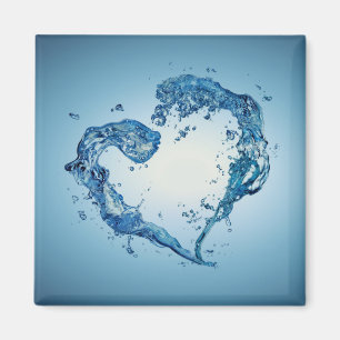Heart-Shaped Water Splashes Magnet