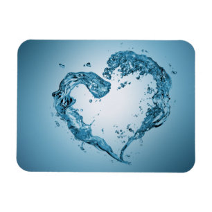 Heart-Shaped Water Splashes Magnet