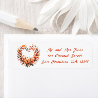 Heart-shaped Watercolor Floral Wreath - Fall Vibes