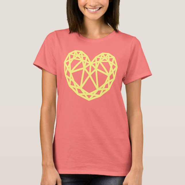 heart shaped yellow diamond T-Shirt (Front)