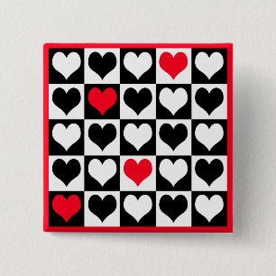 Heart shapes 15 cm square badge