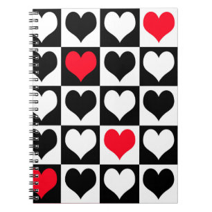 Heart shapes spiral notebook