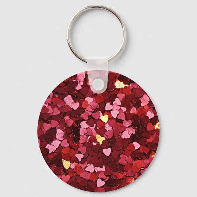 Heart Shapes Texture-20622 Key Ring (Front)