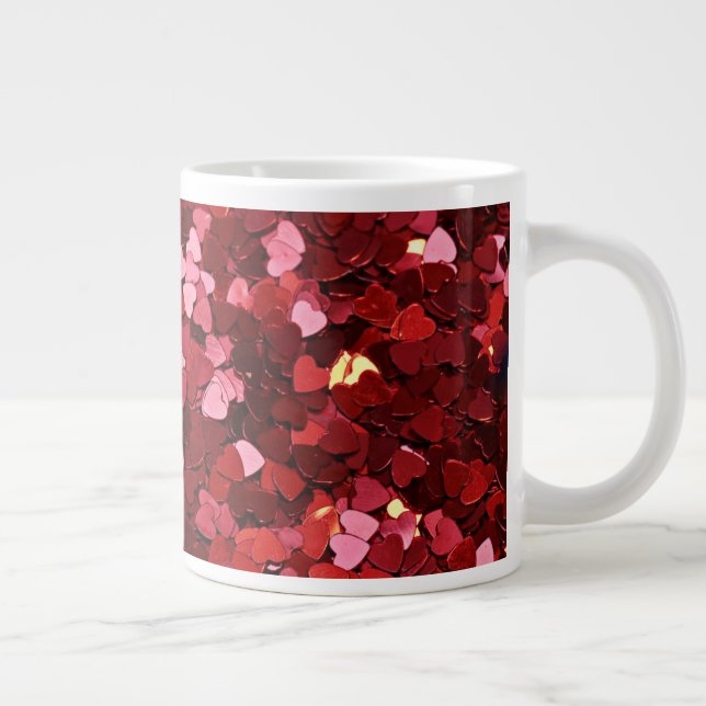Heart Shapes Texture-20622 Large Coffee Mug (Right)