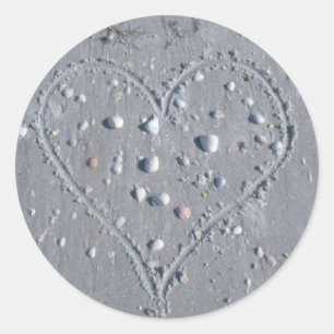 Heart (Shells) Classic Round Sticker