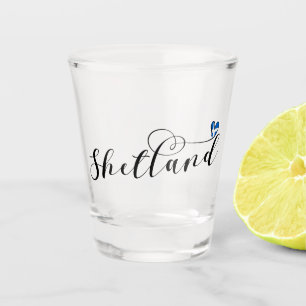 Heart Shetland Flag, Shetland Islands Shot Glass