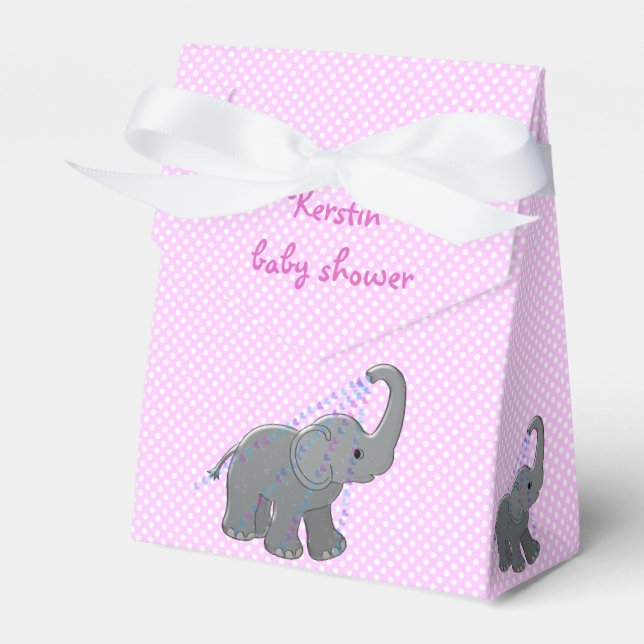 heart shower - pink favour box (Front Side)