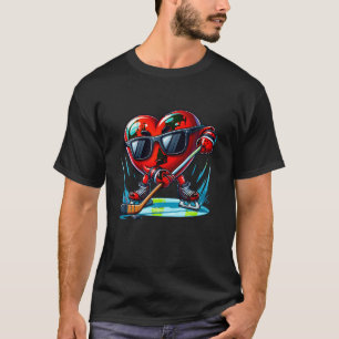 Heart Showing Hockey Skills Valentines Day Men Wom T-Shirt