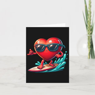Heart Showing Surfing Skills Valentines Day Valent Card