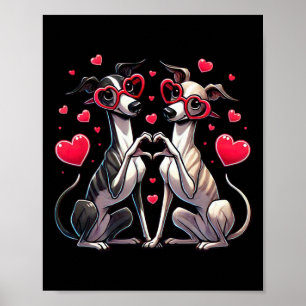 Heart Sign Hand Whippet Valentine Dog Womens Mens