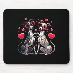 Heart Sign Hand Whippet Valentine Dog Womens Mens Mouse Pad