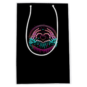 Heart Sign Skeleton Hand - Spooky Skeleton Hallowe Medium Gift Bag