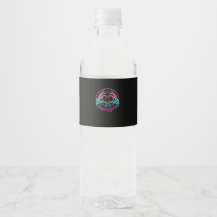 Heart Sign Skeleton Hand - Spooky Skeleton Hallowe Water Bottle Label