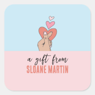 HEART SIGN SQUARE STICKER