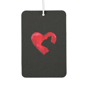 Heart Silhouette Valentines Day French Bulldog Gif Car Air Freshener