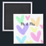 Heart simple minimal text style wedding Mr & mrs c Magnet<br><div class="desc">design</div>
