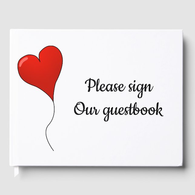Heart simple Wedding guestbook (Front)