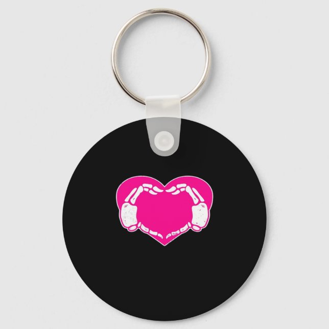Heart Skeleton Hands Gothic Valentine  Classic Key Ring (Front)