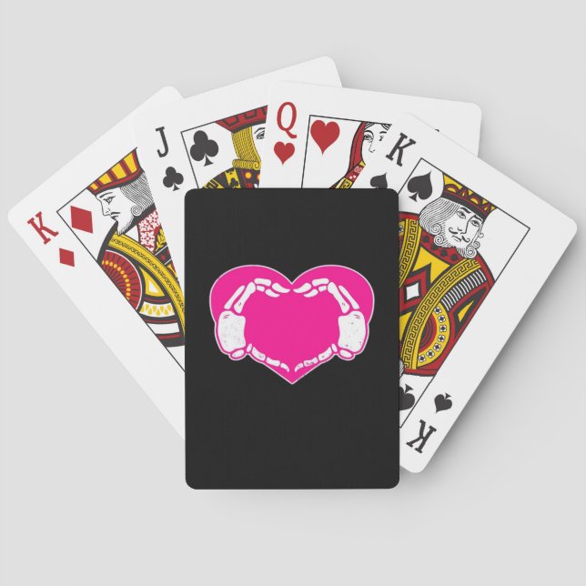 Heart Skeleton Hands Gothic Valentine  Classic Playing Cards (Back)
