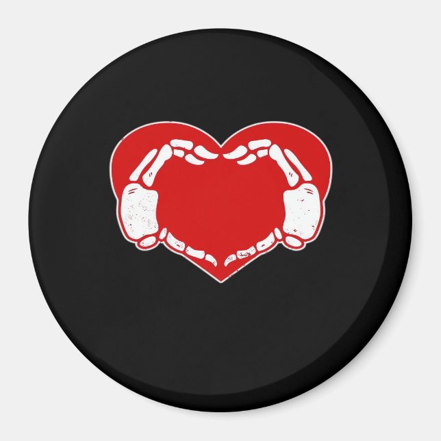 Heart Skeleton Hands Gothic Valentine Red Classic Magnet (Front)