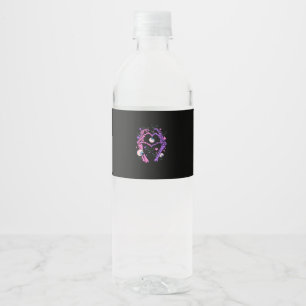 Heart Skeleton Hands - Halloween Pastel Goth Eyeba Water Bottle Label
