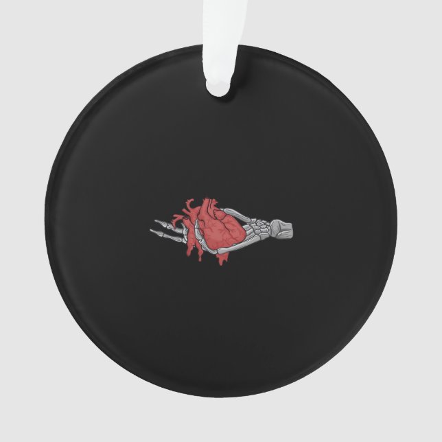 Heart Skeleton Hands  Ornament (Front)