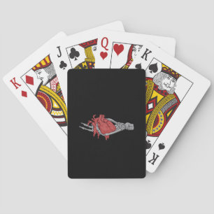 Heart Skeleton Hands Playing Cards