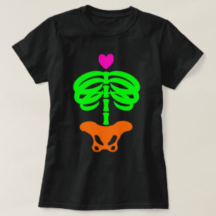 Heart Skelly Cartoon Zombie Skeleton Ribcage Art T T-Shirt