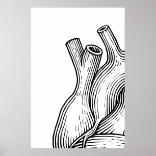 Heart Sketch Quadriptych Art Prints Scandinavian