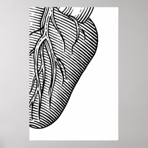 Heart Sketch Quadriptych Art Prints Scandinavian