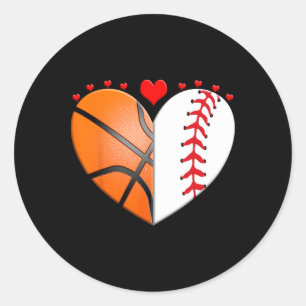 Heart Sketll Sell Valentines Day Sports Lover Classic Round Sticker