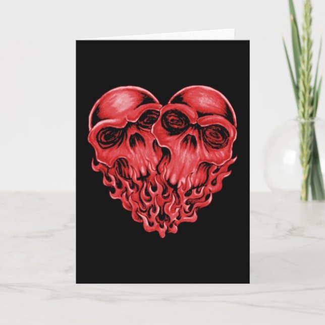 Heart Skulls Holiday Card (Front)