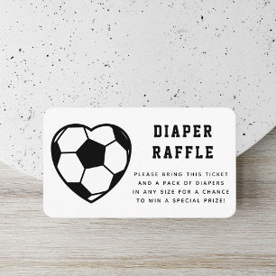 Heart Soccer Ball Diaper Raffle Baby Shower Card