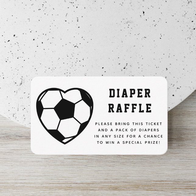 Heart Soccer Ball Diaper Raffle Baby Shower Card (Creator Uploaded)