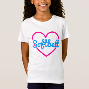 Heart Softball Girls' Fine Jersey T-Shirt