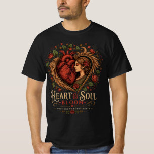 Heart & Soul Bloom – Romantic Floral Love T-Shirt 