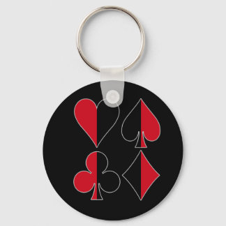 Heart Spade Diamond Club Key Ring