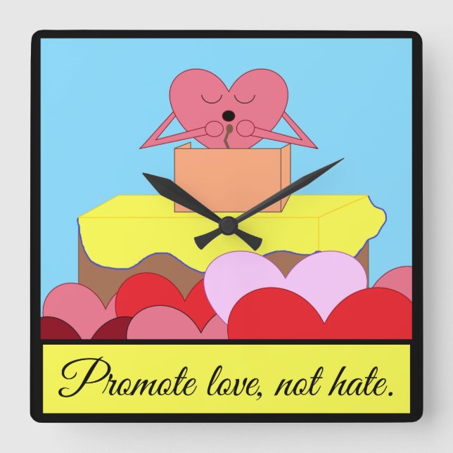 Heart Speaks About Love:   Square Wall Clock (Front)