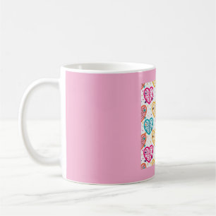 Heart Spiderweb Colourful Halloween Pattern Coffee Mug
