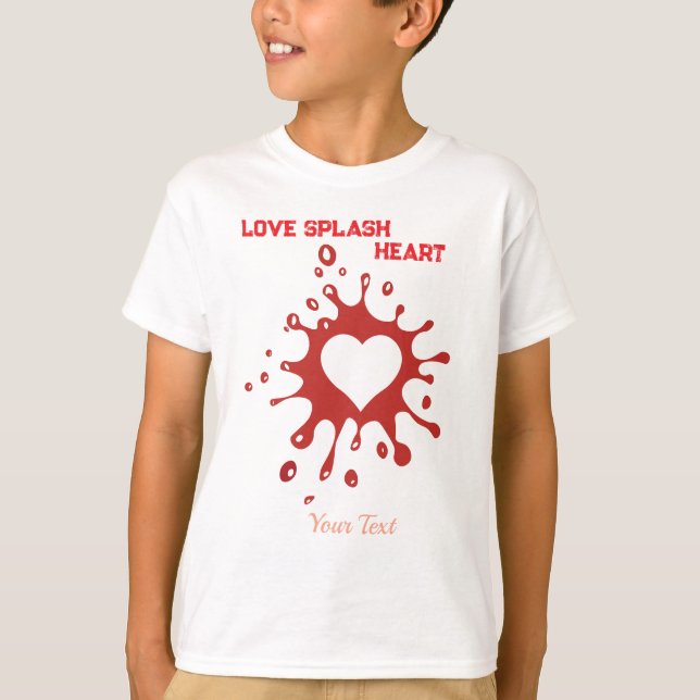 Heart Splash Art – Creative Love Expression Design T-Shirt (Front)