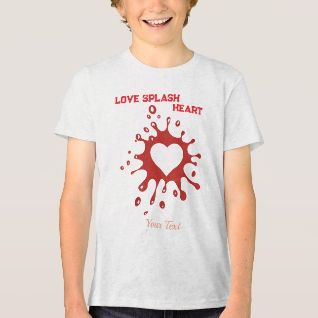 Heart Splash Art – Creative Love Expression Design Tri-Blend Shirt (Front)