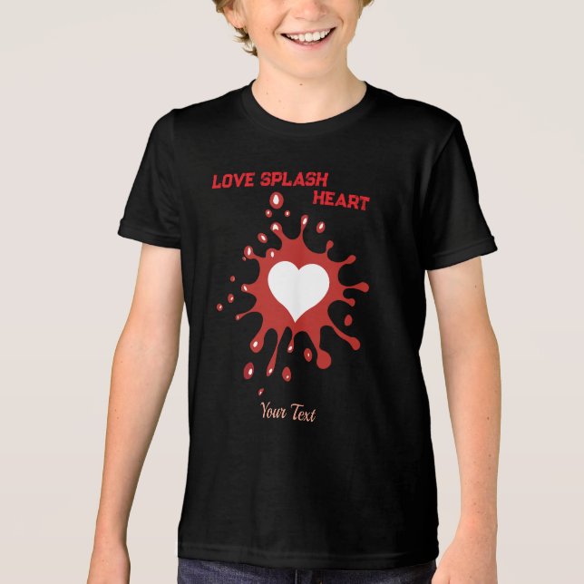 Heart Splash Art – Creative Love Expression Design Tri-Blend Shirt (Front)
