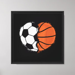 Heart Sports Soccer Basketball Ball Lover Valentin Canvas Print