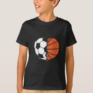 Heart Sports Soccer Basketball Ball Lover Valentin T-Shirt
