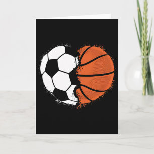 Heart Sports Soccer Bysketbyll Byll Lover Valentin Card