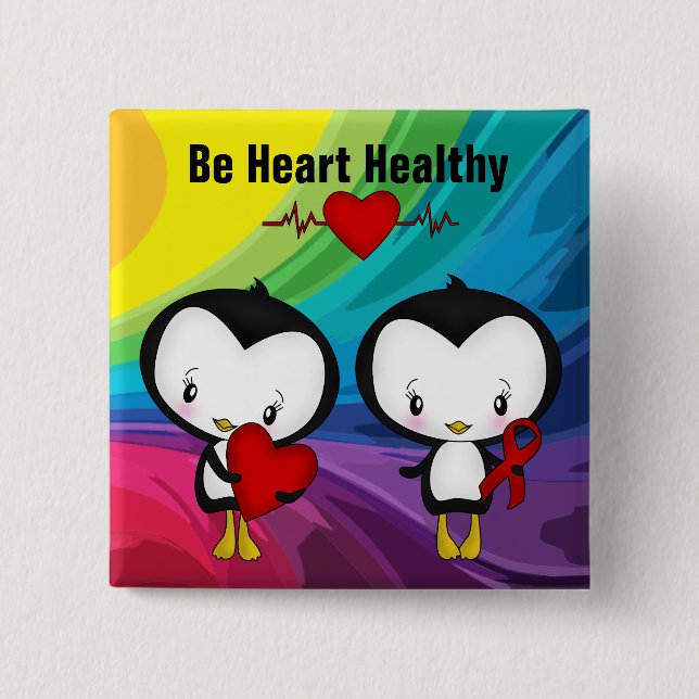Heart- Square Button (Front)