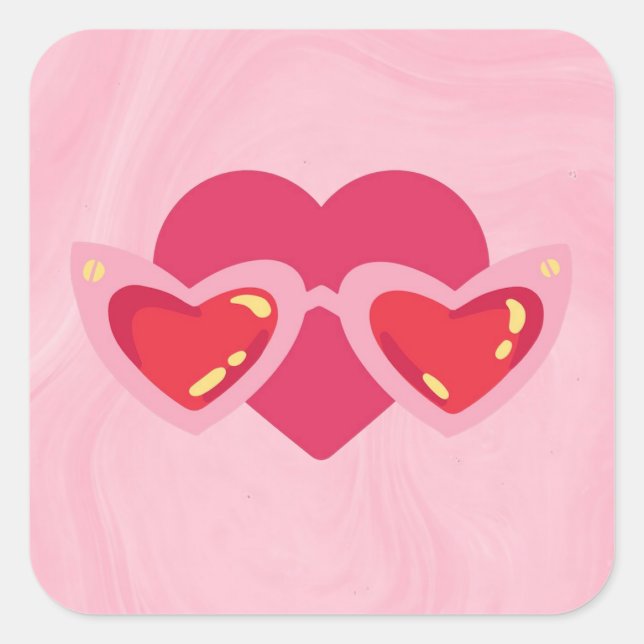Heart Square Sticker (Front)